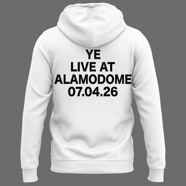 San Antonio white ZIP HOODIE -2026 Ye Live Concert Tour Alamodome Stadium