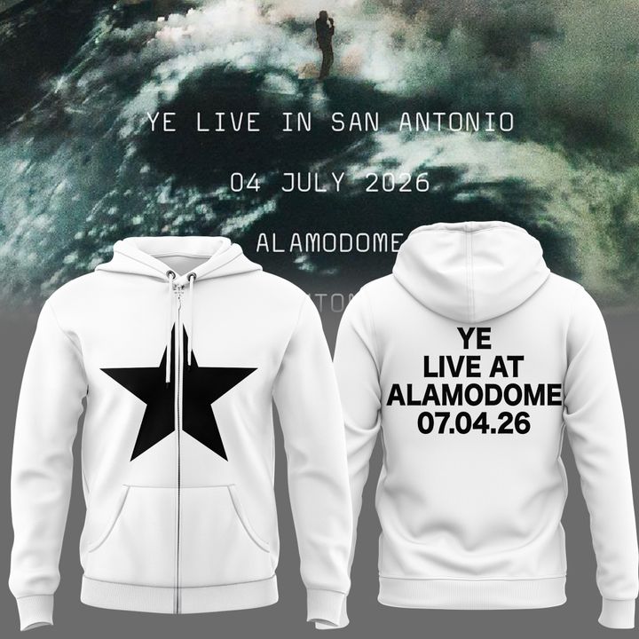 San Antonio white ZIP HOODIE -2026 Ye Live Concert Tour Alamodome Stadium