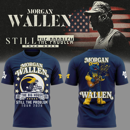 Morgan Wallen x Michigan Wolverines Football - Still The Problem Tour 2026 T-Shirt