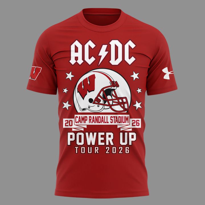 Special Edition AC/DC x Wisconsin Badgers Football - Power Up Tour 2026 T-Shirt