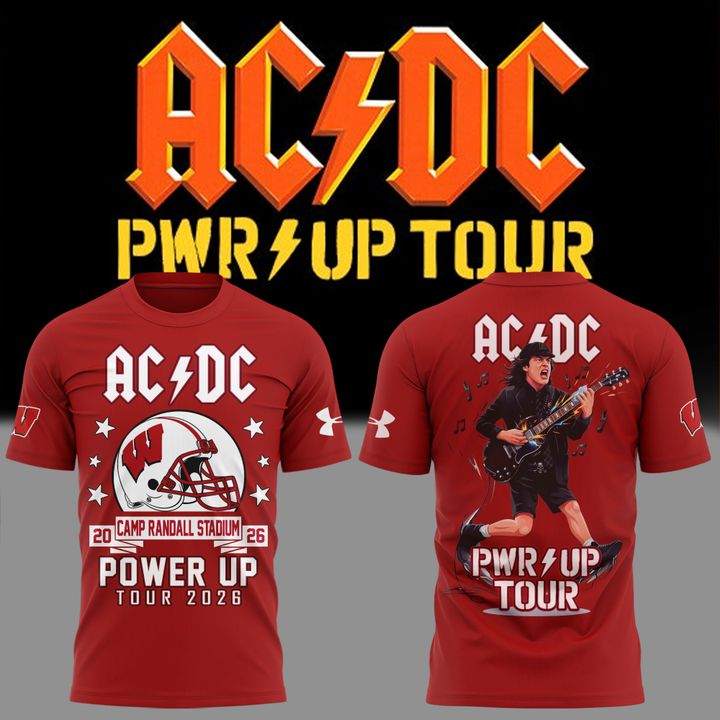 Special Edition AC/DC x Wisconsin Badgers Football - Power Up Tour 2026 T-Shirt
