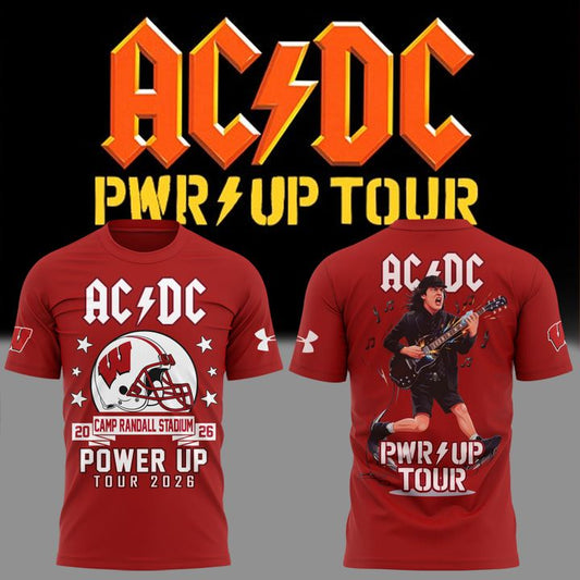 Special Edition AC/DC x Wisconsin Badgers Football - Power Up Tour 2026 T-Shirt