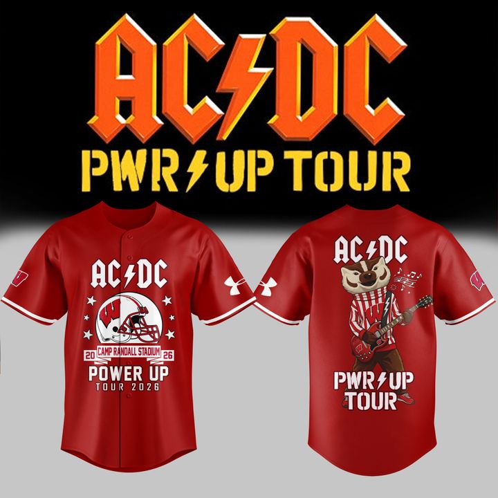 AC/DC x Wisconsin Badgers Football - Power Up Tour 2026 Jersey