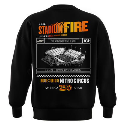 Limited Edtion BYU Football x Brad Paisley Stadium Of Fire Tour Black Sweatshirt