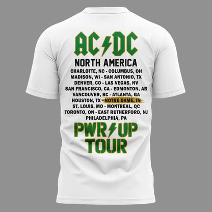 Limited Edition AC/DC x Notre Dame Football - Power Up Tour 2026 T-Shirt