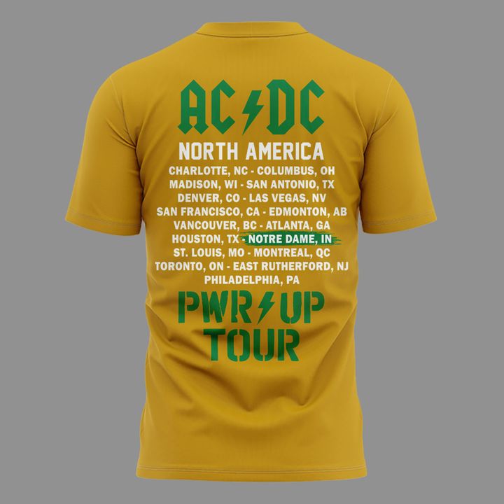 Exclusive Tshirt AC/DC x Notre Dame Football - Power Up Tour 2026 T-Shirt