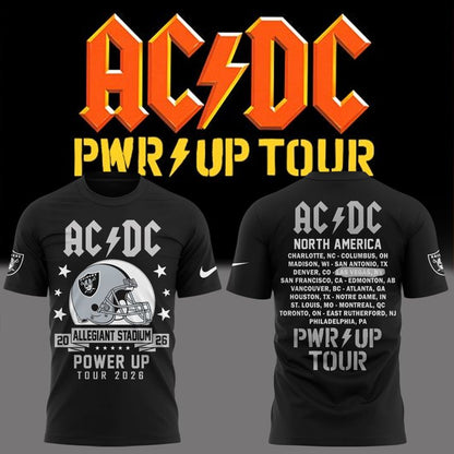Perfect Tshirt AC/DC x Las Vegas Raiders - Power Up Tour 2026 T-Shirt