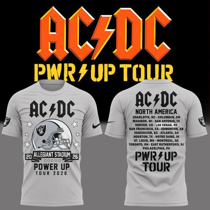 Limited Edition AC/DC x Las Vegas Raiders - Power Up Tour 2026 T-Shirt