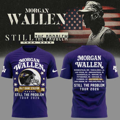 03.1. Special Morgan Wallen x Baltimore Ravens - Still The Problem Tour 2026 T-Shirt
