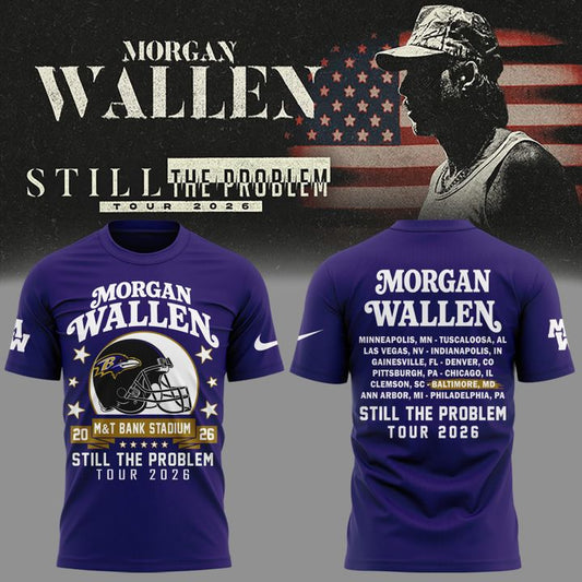 03.1. Special Morgan Wallen x Baltimore Ravens - Still The Problem Tour 2026 T-Shirt