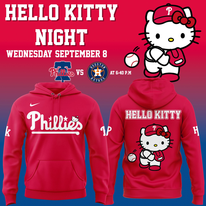 Philadelphia Phillies 2026 Hello Kitty Night Hoodie-red