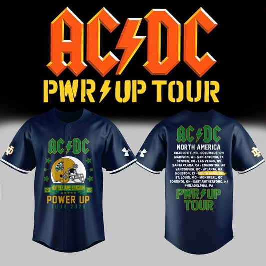 Limited Edition AC/DC x Notre Dame Football - Power Up Tour 2026 Jersey