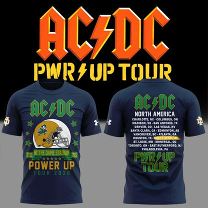 New Shirt AC/DC x Notre Dame Football - Power Up Tour 2026 T-Shirt