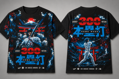 Shohei Ohtani Limited-Edition Commemorative T-Shirt: First Japanese Player to Hit 300 Career MLB Home Runs