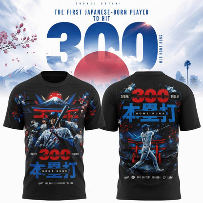 Shohei Ohtani Limited-Edition Commemorative T-Shirt: First Japanese Player to Hit 300 Career MLB Home Runs