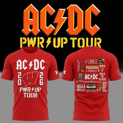 New Shirt Wisconsin Football x AC/DC - Power Up Tour 2026 T-Shirt