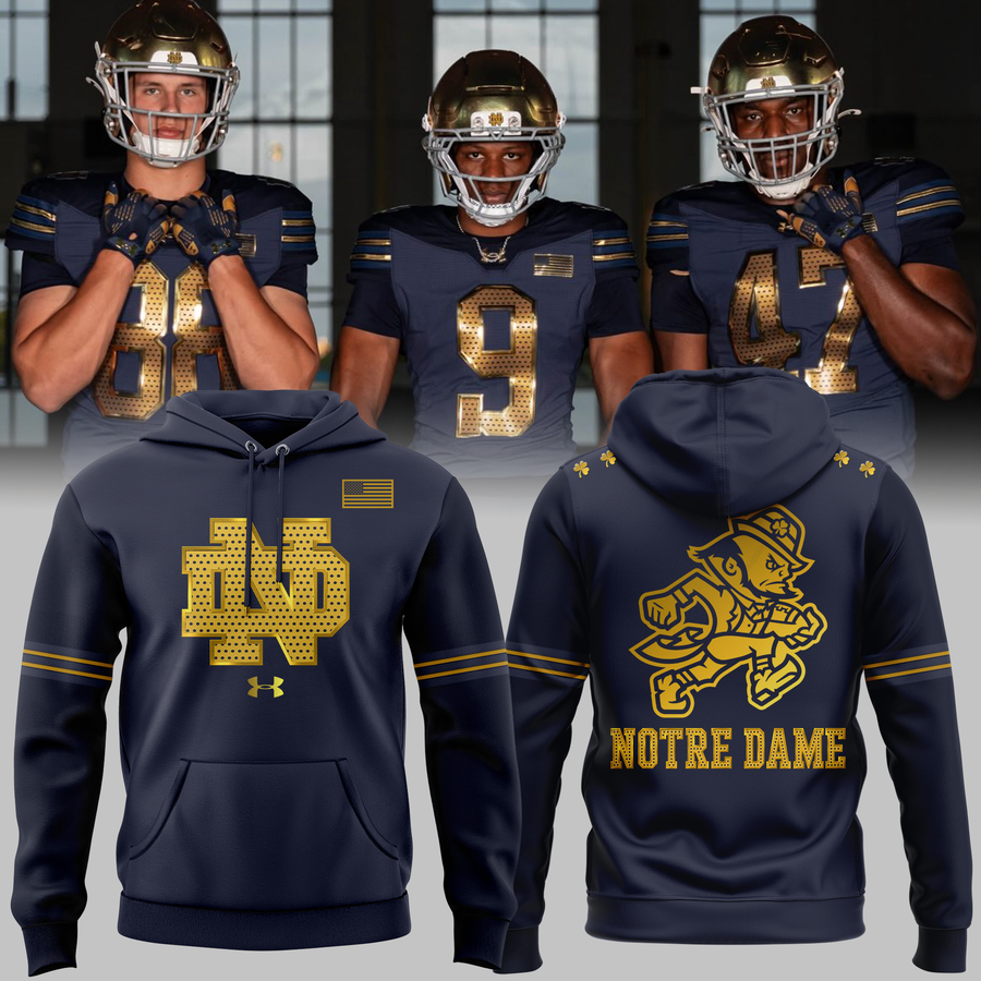 2026 New Hoodie Navy Notre Dame Fighting Irish football