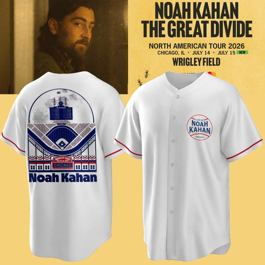 Noah Kahan's 'Great Divide Tour' coming to Chicago | Wrigley Field White Jersey