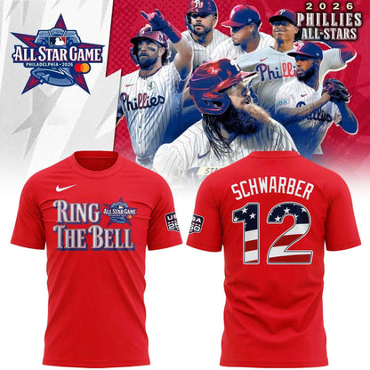 2026 All-Star Game Men's National League Kyle Schwarber Nike Red Name & Number T-Shirt