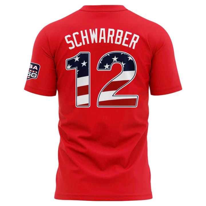 2026 All-Star Game Men's National League Kyle Schwarber Nike Red Name & Number T-Shirt