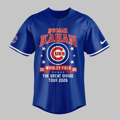 04.06. Newest Jersey Noah Kahan x Chicago Cubs - Wrigley Field Event Shirt - The Great Divide Tour 2026 Baseball Jersey