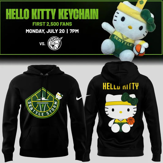 Limited Edition Seattle Storm x Hello Kitty Night Black Hoodie 2026