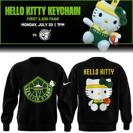 Limited Edition Seattle Storm x Hello Kitty Night Black Sweatshirt 2026
