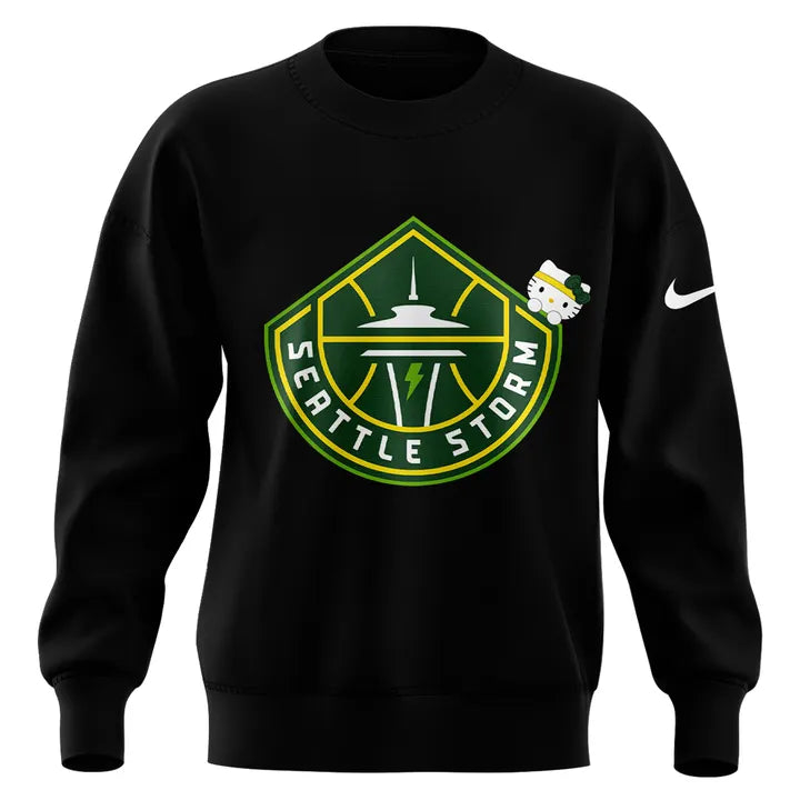 Limited Edition Seattle Storm x Hello Kitty Night Black Sweatshirt 2026