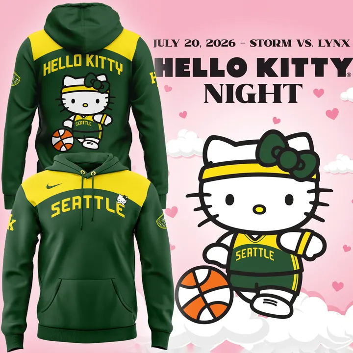 1.Exclusive Edition Seattle Storm x Hello Kitty Night Hoodie 2026