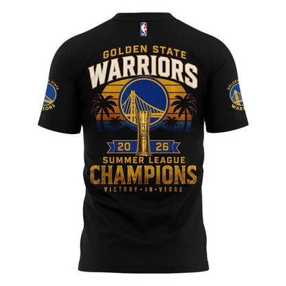 Golden State Warriors 2026  Summer League Champions Black T-Shirt