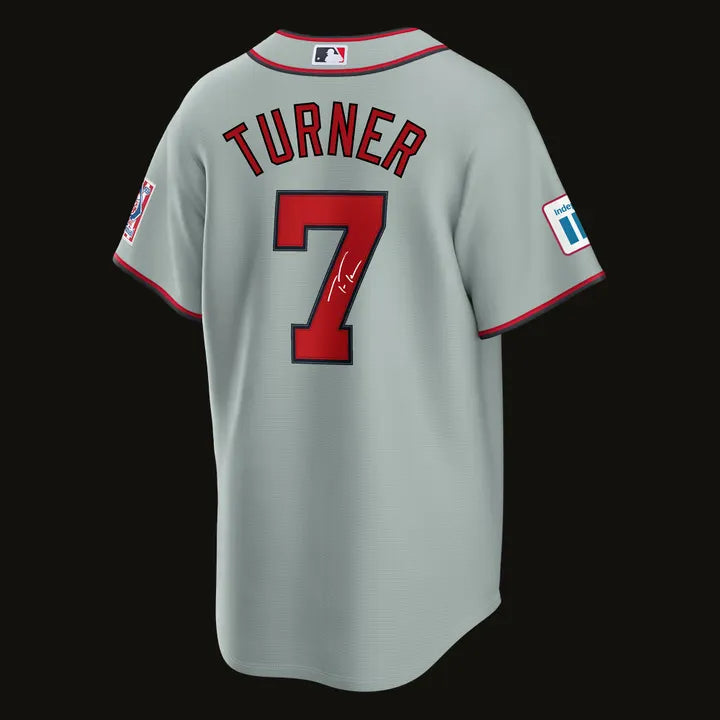 Trea Turner Philadelphia Phillies 2026 Field of Dreams Stadium Jersey - Gray - Signature