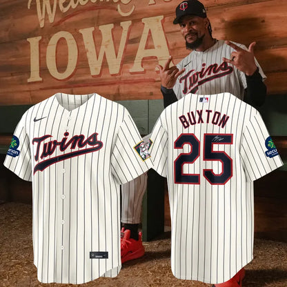 Byron Buxton Minnesota Twins 2026 Field of Dreams Stadium Jersey - Cream - Signature