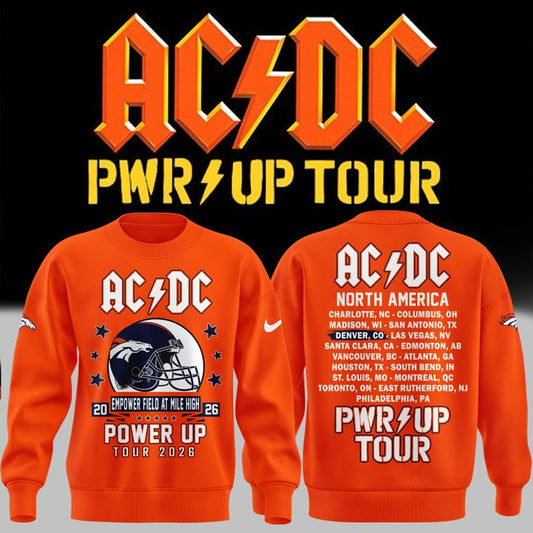 Limited Edition AC/DC x Denver Broncos - Power Up Tour 2026 Sweatshirt