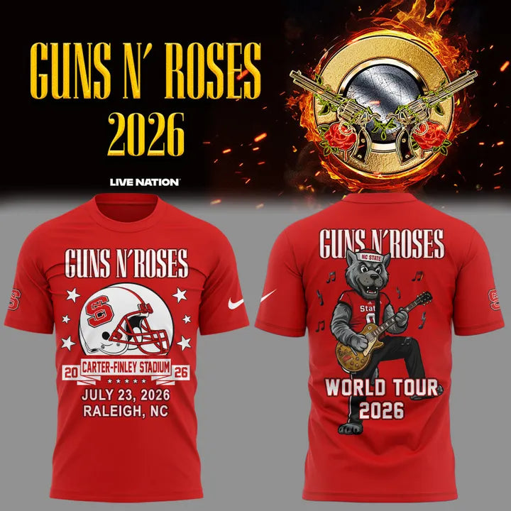 Guns N' Roses x NC State Football - World Tour 2026 T-Shirt