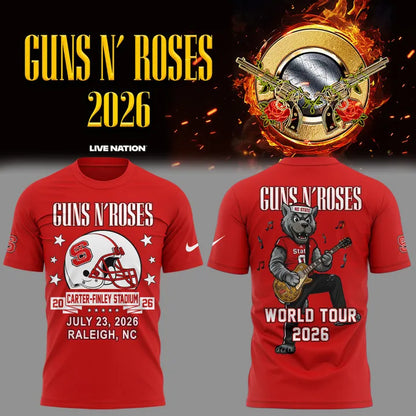 Guns N' Roses x NC State Football - World Tour 2026 T-Shirt