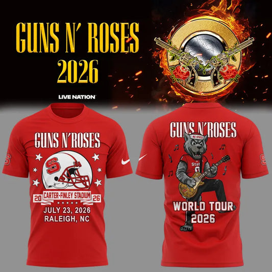 Guns N' Roses x NC State Football - World Tour 2026 T-Shirt