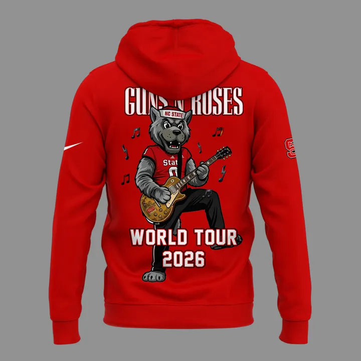 New Hoodie Guns N' Roses x NC State Football - World Tour 2026 Hoodie
