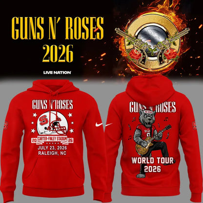 New Hoodie Guns N' Roses x NC State Football - World Tour 2026 Hoodie