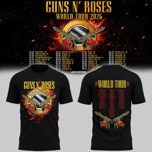 Exclusive Guns N' Roses x NC State Football - World Tour 2026 T-Shirt