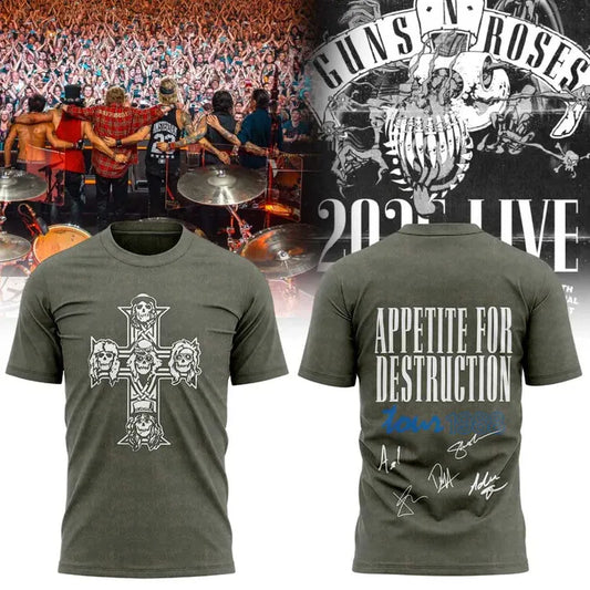 New 2026 Guns N' Roses x NC State Football - World Tour 2026 T-Shirt