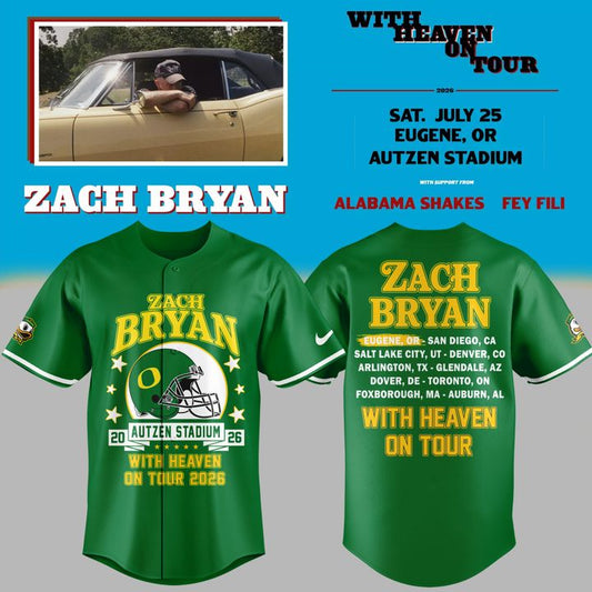 Exclusive Zach Bryan x Oregon Football - With Heaven On Tour 2026 Jersey