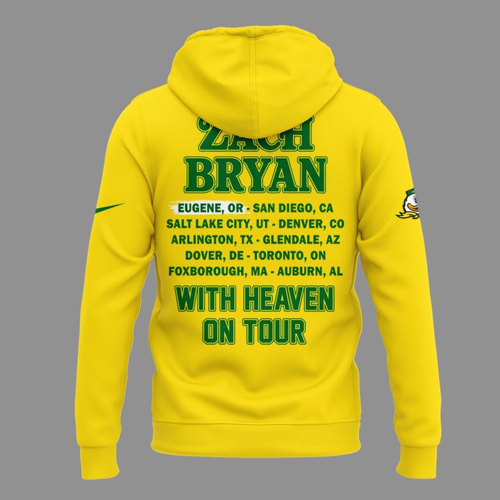 Perfect Hoodie Zach Bryan x Oregon Football - With Heaven On Tour 2026 Hoodie