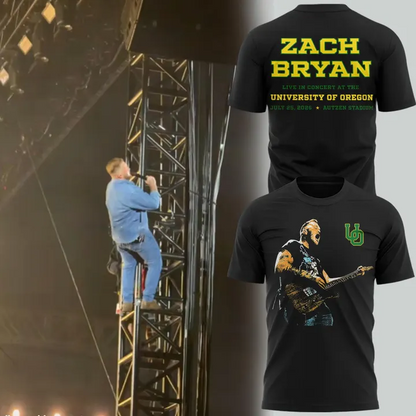 Exclusive Zach Bryan x Oregon Football - With Heaven On Tour T-Shirt