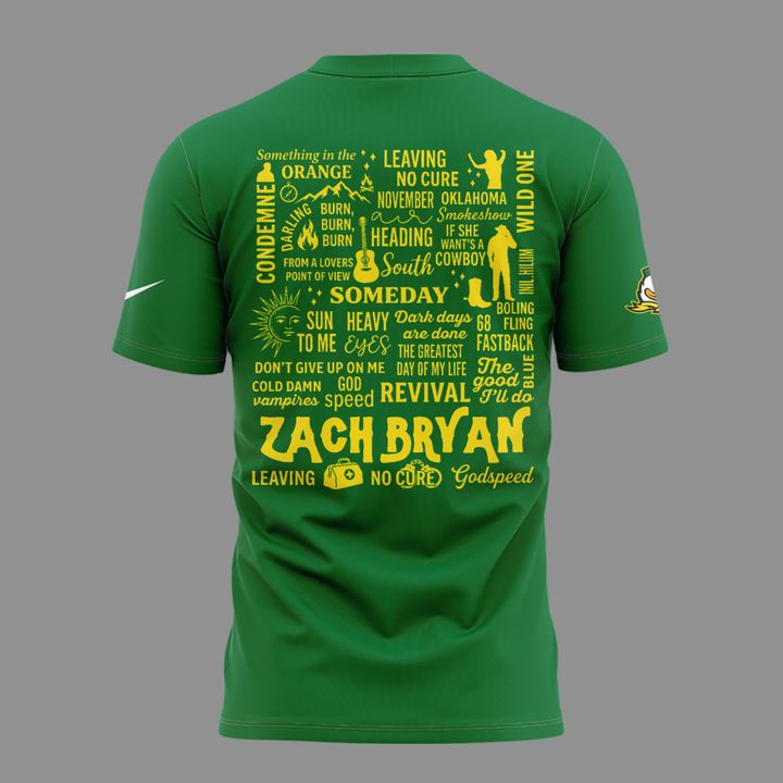 New Shirt Zach Bryan x Oregon Football - With Heaven On Tour T-Shirt