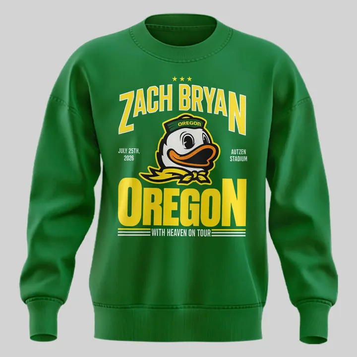 Exclusive Sweatshirt Zach Bryan x Oregon Football - With Heaven On Tour 2026 Sweatshirt