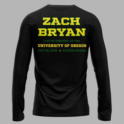 Black Long Tee Zach Bryan x Oregon Football - With Heaven On Tour Long Tee