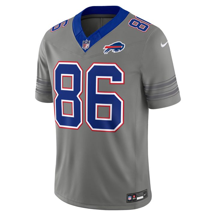 Men's Nike Dalton Kincaid Gray Buffalo Bills Nickel City Vapor F.U.S.E. Stitched Limited Jersey