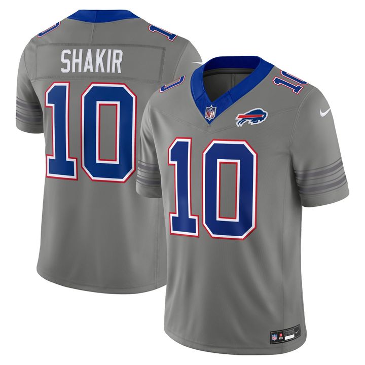 Men's Nike Khalil Shakir Gray Buffalo Bills Nickel City Vapor F.U.S.E. Stitched Limited Jersey