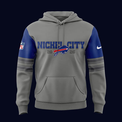 Nike Gray Blue Buffalo Bills Nickel City Game Hoodie