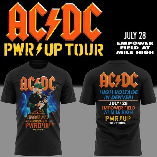 01. Newest Shirt AC/DC - Exclusive Denver Event Shirt - Power Up Tour 2026 T-Shirt
